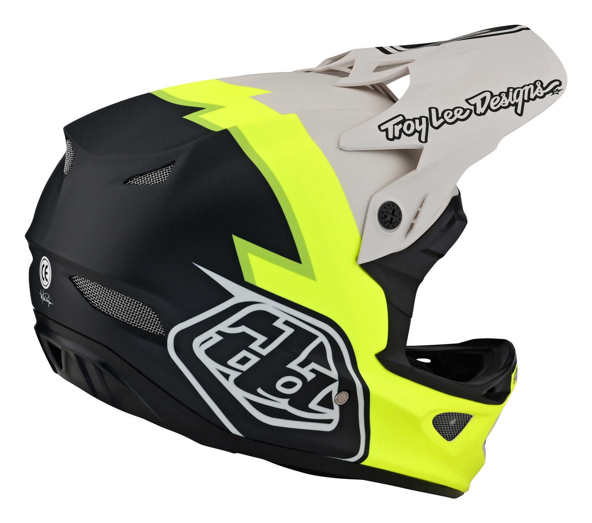 Casco Troy Lee Designs D3 Fiberlite Volt Flo Yellow